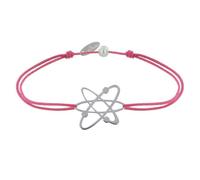 Les Poulettes Bijoux - Bracelet Mixte Lien Médaille Argent Atome - Fuchsia