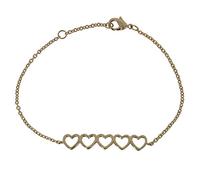 LES POULETTES BIJOUX - Bracelet Plaqué Or Cinq Petit Coeurs