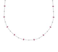LES POULETTES BIJOUX - Collier Argent 925 Perles Émaillées et Perles Argent - Rose