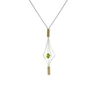 Les Poulettes Bijoux - Collier Argent et Plaqué Or Lanterne et Swarovski - Petit Modèle - Vert