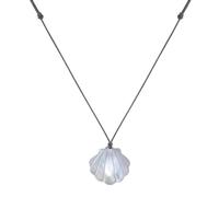 LES POULETTES BIJOUX - Collier Lien Coquille St Jacques en Nacre - Gris