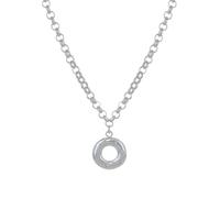 Les Poulettes Bijoux - Collier Plaqué Argent Pendentif Anneau et Six Swarovski