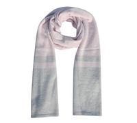 LES POULETTES BIJOUX - Echarpe 100% Cachemire Gris Clair à Rayures et Lurex 2 Fils 40cm x 170cm - Rose