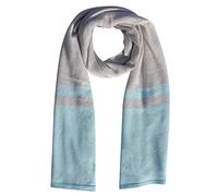 LES POULETTES BIJOUX - Echarpe 100% Cachemire Gris Clair à Rayures et Lurex 2 Fils 40cm x 170cm - Turquoise