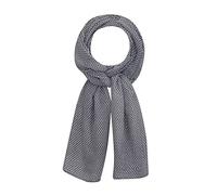 LES POULETTES BIJOUX - Echarpe 100% Laine Beige Vagues Bleu Navy