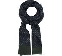 Les Poulettes Bijoux - Echarpe 100% Laine Bleu Navy Petits Carrés Verts et Blancs