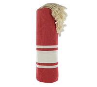LES POULETTES Bijoux - Fouta Drap Plage et Hammam Coton Couleur Rouge