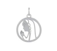 LES POULETTES BIJOUX - Pendentif Argent 925 Médaille Ronde Ajourée Vierge en Prière