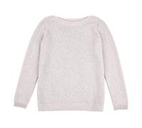 LES POULETTES Bijoux - Pull Col Bateau 100% Cachemire 4 Fils - Gris Clair - Taille L