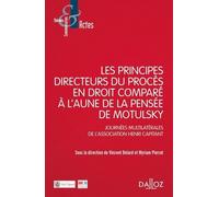 Les Principes Directeurs Du Procès Civil En Droit Comparé À L'aune De La Pensée De Motulsky - Journées Multilatérales De L'association Henri Capitant