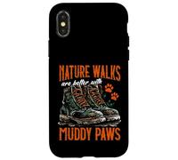 Les promenades dans la nature sont meilleures avec des pattes boueuses en randonnée avec un chien Coque pour iPhone X/XS