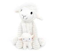 Les PTIPOTOS by Les DEGLINGOS - Peluche Maman Bebe - Toute Douce - Cadeau Naissance - OLOU Mouton Maman & Bebe Blanc - 24CM
