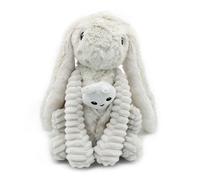 Les PTIPOTOS by Les DEGLINGOS - Peluche Maman Bebe - Toute Douce - Cadeau Naissance - TOUDOU Lapin Maman & Bebe Gris Clair - 24CM