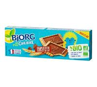 LES P'TITS CURIEUX BISCUITS TABLETTE CHOCOLAT AU LAIT BIO 126G, BJORG, LOT DE 4