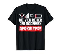 Les Quatre Cavaliers de l'Apocalypse Moderne - Computer Nerd T-Shirt Graphique avec Valeur, Homme, Noir, M