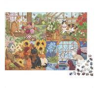Les Quatre Saisons du Chat Puzzle en Bois 1000 Pièces Adultes Et Enfants,Premium,Bois,Casse-tête Chatons,Déco Murale,Jeu Éducatif,Dès 14 Ans,Anti-Stress,Détente,Défi,Cadeau (75x50cm)
