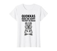 Les quokkas me rendent Heureuse, Pas Tant Que ça T-Shirt Graphique avec Valeur, Femme, Blanc, M