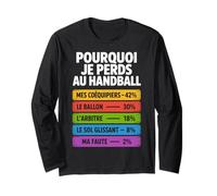 Les Raisons Drôles de Perdre Humour Cadeau Coach Handball Manche Longue