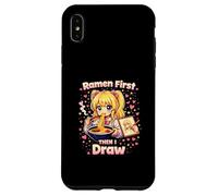 Les Ramen d'abord, Puis Je dessine | Artiste d'anime Kawaii Coque pour iPhone XS Max