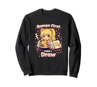 Les Ramen d'abord, Puis Je dessine | Artiste d'anime Kawaii Sweatshirt