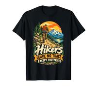 Les randonneurs ne laissent Aucune Trace sauf Les Empreintes de Pas. Trail Nature Respect T-Shirt