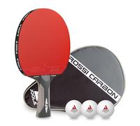 Joola Raquette de ping-pong Rosskopf Carbon – homologuée ITTF, pro, housse +3 balles, coloré