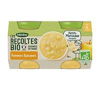 Les Récoltes Bio - Pommes bananes - Petits Morceaux - Dès 8 Mois - 2x130g