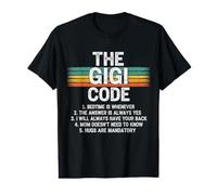 Les règles Amusantes du Gigi Code pour Les Petits-Enfants et Nana Love T-Shirt Graphique avec Valeur