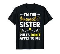 Les règles de « Je suis la Plus Jeune sœur » ne s'appliquent Pas à Moi Sissy T-Shirt Graphique avec Valeur, Homme, Noir, M