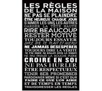 Les règles de la maison 1, Tableau Deco, Tableau cuisine, fabrication française , 50x80 cm