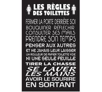 Les règles des WC 1 - Tableau Deco, fabrication française , 50x80 cm