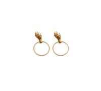 Les Reines Boucles d'oreilles 'Golden Touch' or, Taille 2.5 cm x 2.5 cm