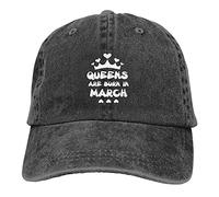Les Reines Naissent en Mars Femme Homme Chapeau De Cowboy Coton Trucker Cap Respirant Casquette Trucker Chapeaux Pare-Soleil pour Hip Pop Camping Sport