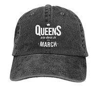 Les Reines Naissent en Mars Femme Homme Chapeaux Pare-Soleil Réglable Casquette De Baseball Lègére Chapeau De Cowboy Trucker Cap pour Camping Golf Sport