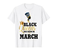 Les Reines Noires sont nées en Mars, Anniversaire de la Fille Néfertiti T-Shirt