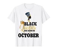 Les Reines Noires sont nées en Octobre, Anniversaire de la Fille Néfertiti T-Shirt
