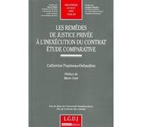 Les remèdes de justice privée à l'inexécution du contrat - etude comparative Catherine Popineau-Dehaullon (Auteur)