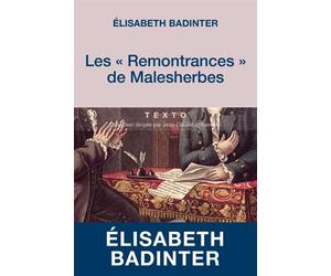 Les remontrances de Malesherbes - Elisabeth Badinter - Tallandier - Poche - Essai