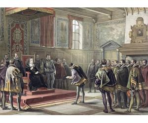 Les représentants de la petite noblesse des Habsbourg Pays-Bas soumettent une pétition au Regent Margaret de Parme. Connu sous le nom de compromis ou alliance des nobles, il a cherché à faire modérer