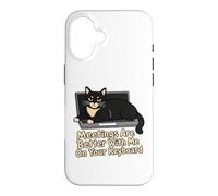 Les réunions de Chat sont Meilleures avec Moi sur Votre Clavier Coque pour iPhone 16