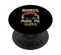 Les rhinocéros me rendent Heureuse PopSockets PopGrip Adhésif