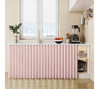 Les Rideaux de Cuisine Anti-poussière avec Rails Autocollants conviennent aux placards, penderies -Pink- W150cmxH240cm