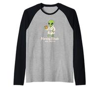 Les rituels du Matin sont sacrés Drôle Alien Coffee Meme UFO Manche Raglan