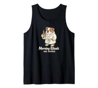 Les rituels du Matin sont sacrés Funny Bulldog Coffee Meme Débardeur