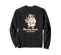Les rituels du Matin sont sacrés Funny Bulldog Coffee Meme Sweatshirt