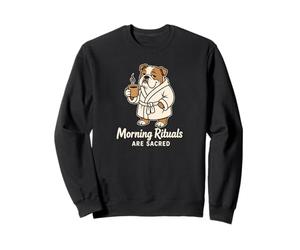 Les rituels du Matin sont sacrés Funny Bulldog Coffee Meme Sweatshirt