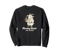 Les rituels du Matin sont sacrés Funny Goat Coffee Meme Art Sweatshirt