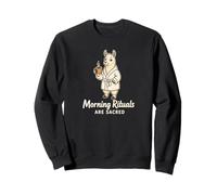 Les rituels du Matin sont sacrés Funny Llama Coffee Meme Sweatshirt