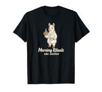 Les rituels du Matin sont sacrés Funny Llama Coffee Meme T-Shirt