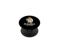 Les rituels du Matin sont sacrés Funny Sloth Coffee Meme PopSockets PopGrip Adhésif